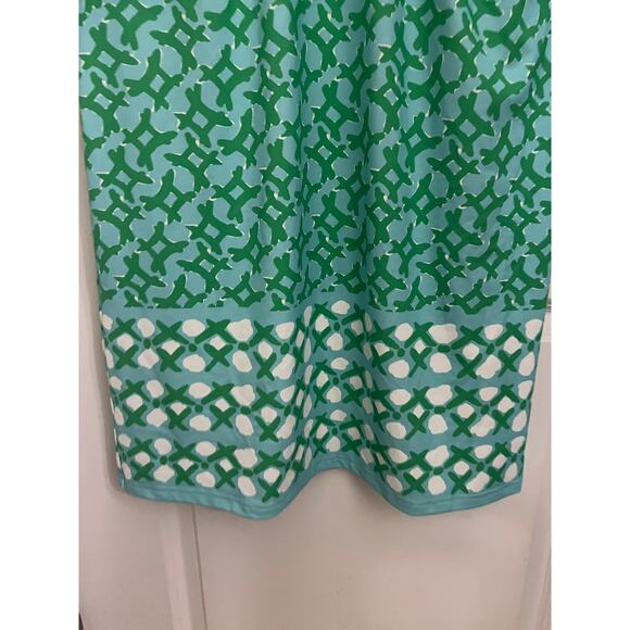 Jean-Pierre Klifa Blue Green Swing Dress XL Vacation Resort Beachy Boho Chic - Picture 8 of 9